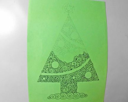 Cum de a desena un copac de Anul Nou în etape - cum să desenezi un copac de Anul Nou - desen
