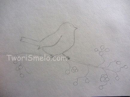 Як намалювати синицю на гілці аквареллю, творчість - це життя!