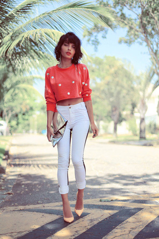Як носити клатч з біло-чорними джинсами скинни модні луки (32 фото), жіноча мода
