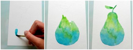 Как да се направи плодове акварел текстурирани круша, художествена школа кръстен Егидиус Карел