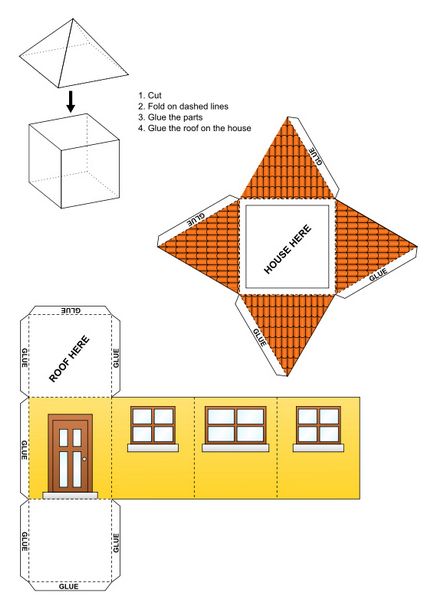 Hogyan készítsünk egy házat a papír és a tető