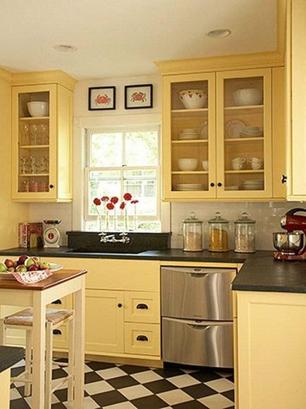 Színes festett konyha szekrények sikeres ötletek konyha tervezés