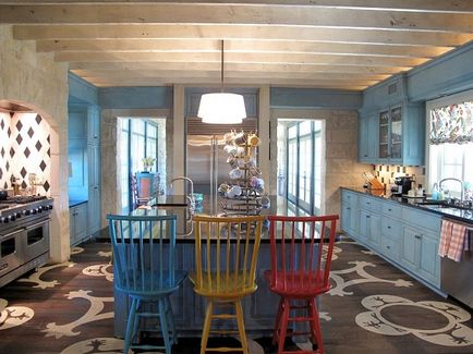 Dulapuri de bucătărie colorate vopsite reprezintă idei bune pentru decorarea bucătăriei