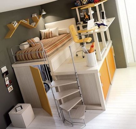 Pat de pat pentru un adolescent - ideal pentru o cameră mică