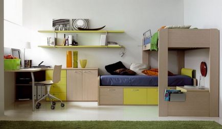 Loft ágy egy tinédzser - ideális kis szobák