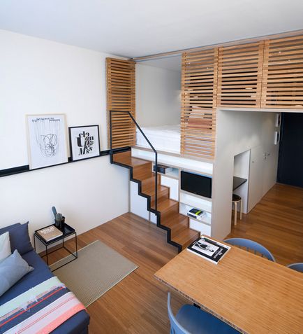 Loft ágy a stúdió apartman 4 projekt a különböző stílusok