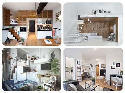 Loft ágy a stúdió apartman 4 projekt a különböző stílusok