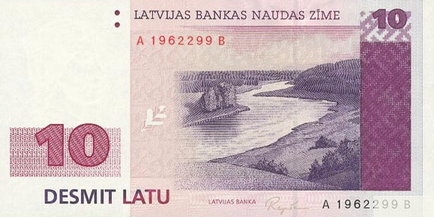 Latvian lat, bani ai lumii