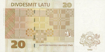 Latvian lat, bani ai lumii