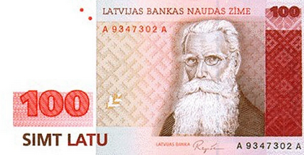 Latvian lat, bani ai lumii