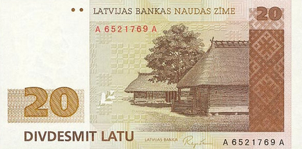 Латвійський лат, гроші світу