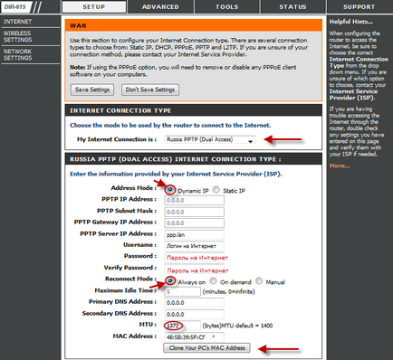 Manual pentru configurarea routerului d-link dir-615