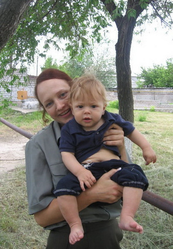 Barbat înghețat (familie, copii), fotografie