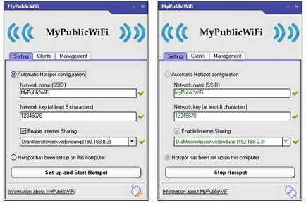 Mypublicwifi - egy program létrehozására a laptop wi-fi hozzáférési pont