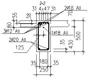 Призначення кількості і діаметрів поздовжньої робочої арматури