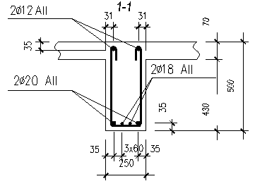 Призначення кількості і діаметрів поздовжньої робочої арматури