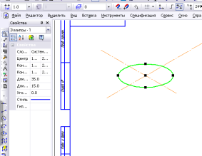 Elipsa în programul busolei -3d