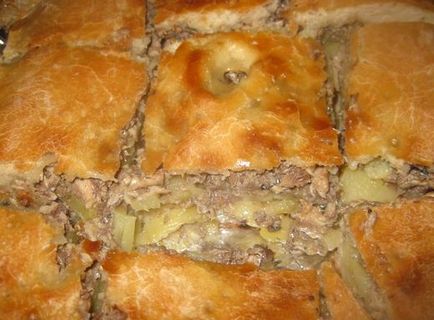 Пиріг з картоплею і сайра з дріжджового тіста рецепт з фото