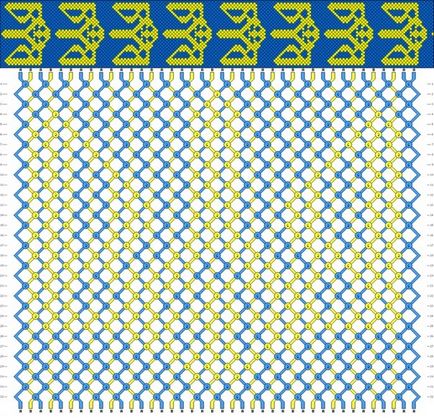 Плетіння прапора України з бісеру у вигляді брелка