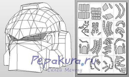 Підбірка шоломів космодесантників з паперу, pepakura
