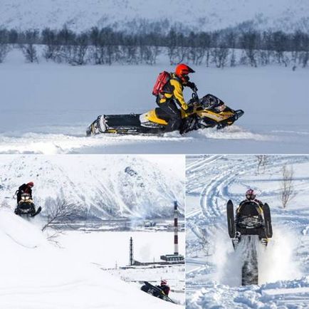 Pokatushki pe un snowmobil în dombai și teberda, rasă de snowmobile montane, l