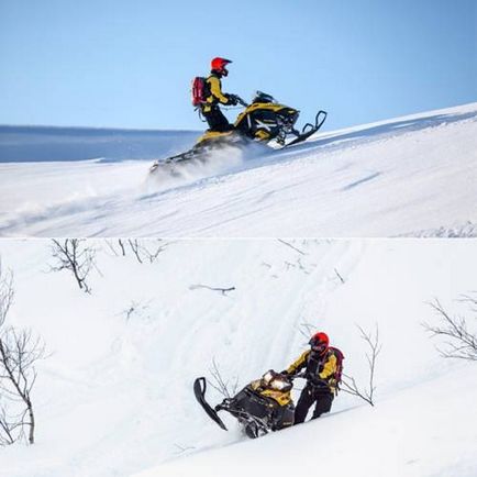 Pokatushki pe un snowmobil în dombai și teberda, rasă de snowmobile montane, l