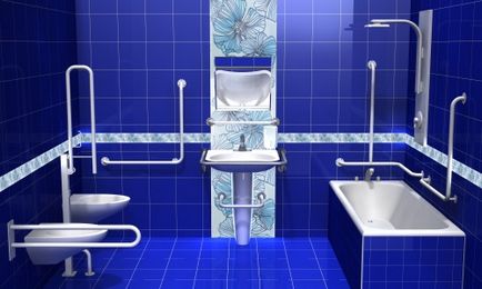 Balustrade pentru persoanele cu handicap în baie și toaletă de la instalația inoxidabilă din baie