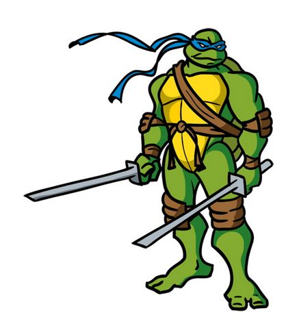 Desenați un leonadro de la ninja de broască țestoasă în creștere completă