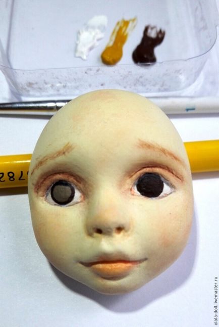 Розпис обличчя ляльки тедді-долл з самозастигаюча пластика - ярмарок майстрів - ручна робота,