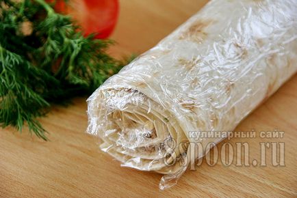 Tekercs lavash töltelékkel és zöldség recept lépésről lépésre fotók