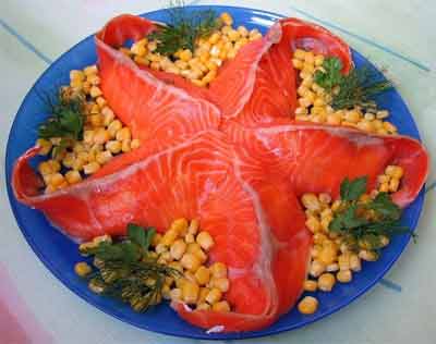 Saláta tengeri csillag - különböző receptek és dekoráció