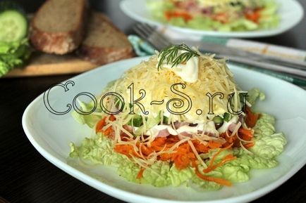 Салат з шинкою і корейської морквою - покроковий рецепт з фото, салати