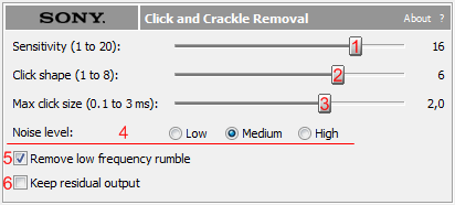 Sound forge clic and crackle removal