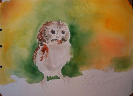 Owl акварел