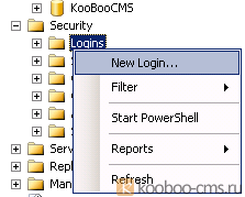 Crearea unei baze de date în serverul ms sql 2008 r2 pentru a stoca conținutul cms kooboo-kooboo cms