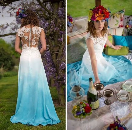 Весільні сукні в техніці омбре або dip dye як модний тренд