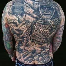 Tatuaj cu un samurai, arta tatuajului! Tatuaje, tatuaje la Kiev