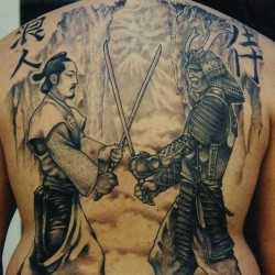 Tatuaj cu un samurai, arta tatuajului! Tatuaje, tatuaje la Kiev