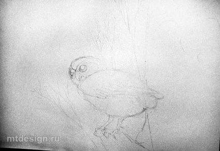 Урок малювання сова аквареллю