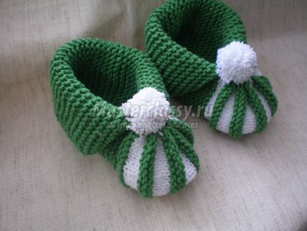 Tricotat papuci pentru copii cu ace de tricotat - masterat corect - manual, manual, tricotat pentru copii