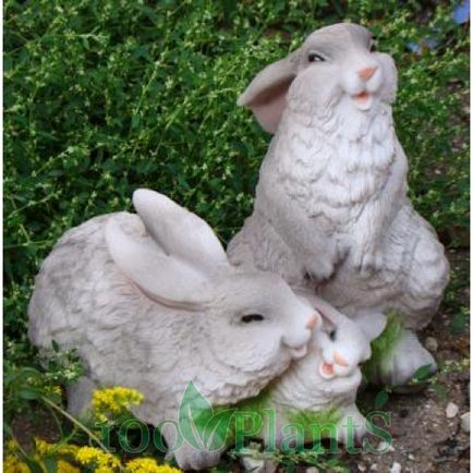 Заєць з гіпсу для саду своїми руками