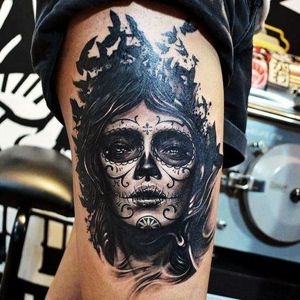 Jelentés Santa Muerte tetoválás