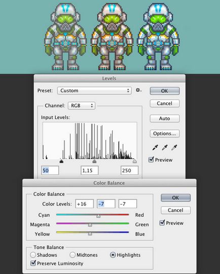 Adobe Photoshop trage și anima personajele în tehnica de artă pixel -