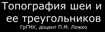 Анатомія топографія шиї і її трикутники