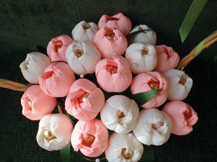Buchet de dulciuri - flori ondulate (clasa de maestru), meșteșuguri lucrate manual