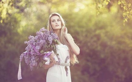 Buchet de liliac și bujor de mireasă - fotografii de nuntă