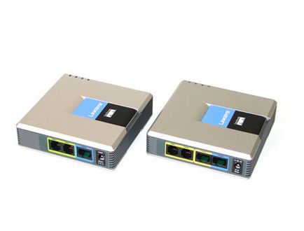 Двоканальні voip sip адаптери linksys pap2t і linksys spa2102