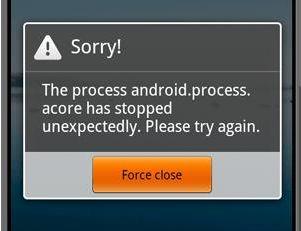 Як виправити помилку - android process acore