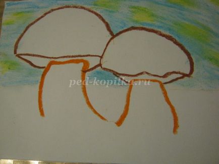 Як намалювати гриби пастеллю поетапно з фото