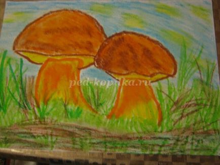 Як намалювати гриби пастеллю поетапно з фото
